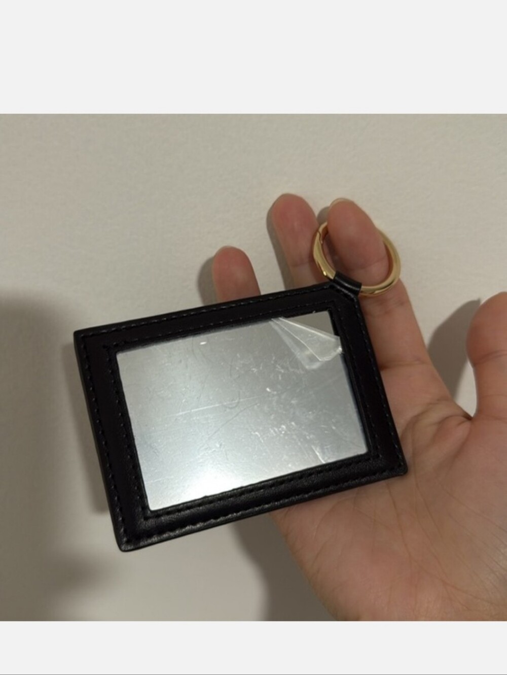 Yves Saint Laurent Black & Gold Mirror Cardholder Star Paterned W/ Key Ring. NEW - Picture 2 of 4